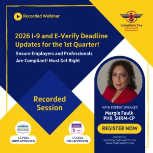 2026 I-9 and E-Verify Deadline Updates for the 1st Quarter! _compliant city